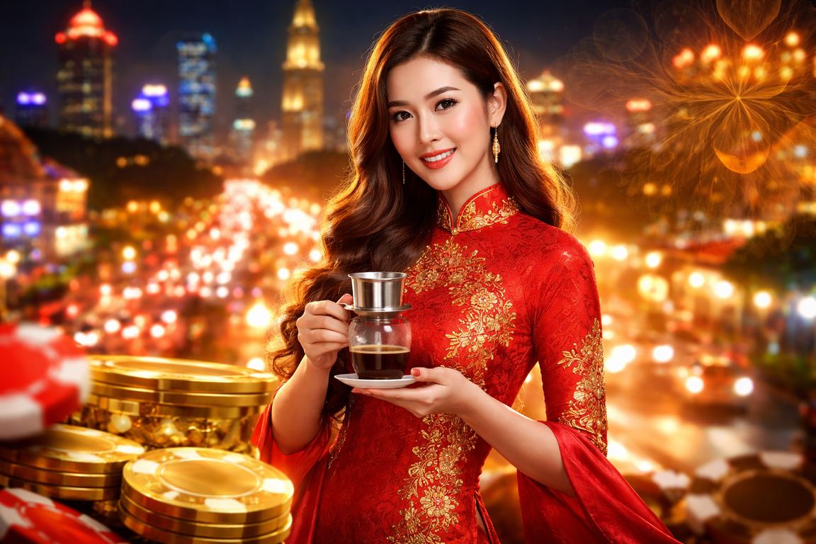 Người dùng tại TP.HCM ngồi cà phê kiểm tra ví điện tử và nạp tiền cá cược qua điện thoại
